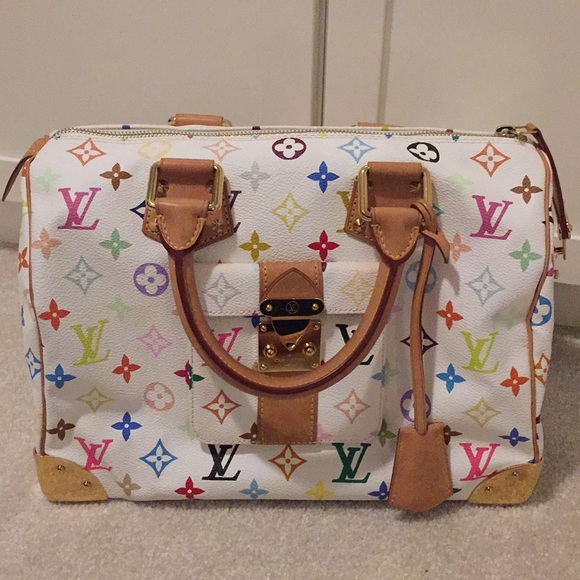 Louis Vuitton Handbags - Authentic LV white multi colored speedy bag